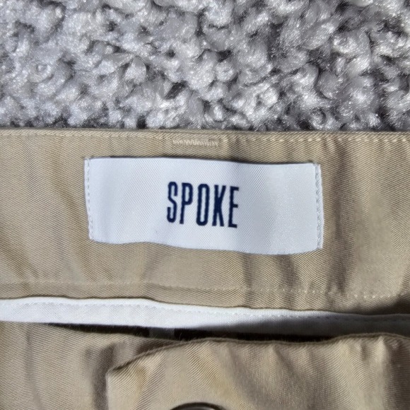 Spoke Pants Mens 33 (Fits 32x33) Beige Sharps Build A Chino Trousers Flaw - Picture 5 of 13
